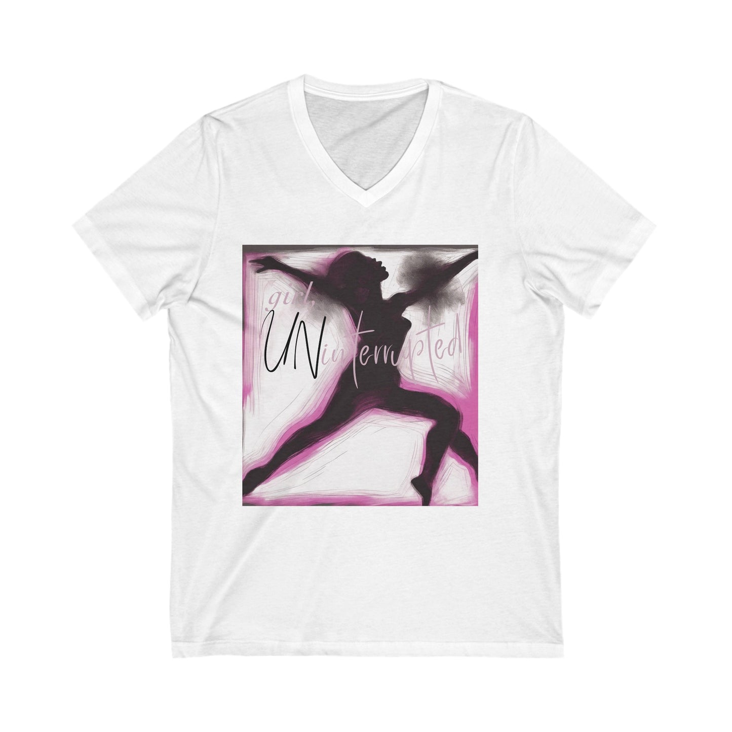 girl, UN-interrupted V Neck T-Shirt