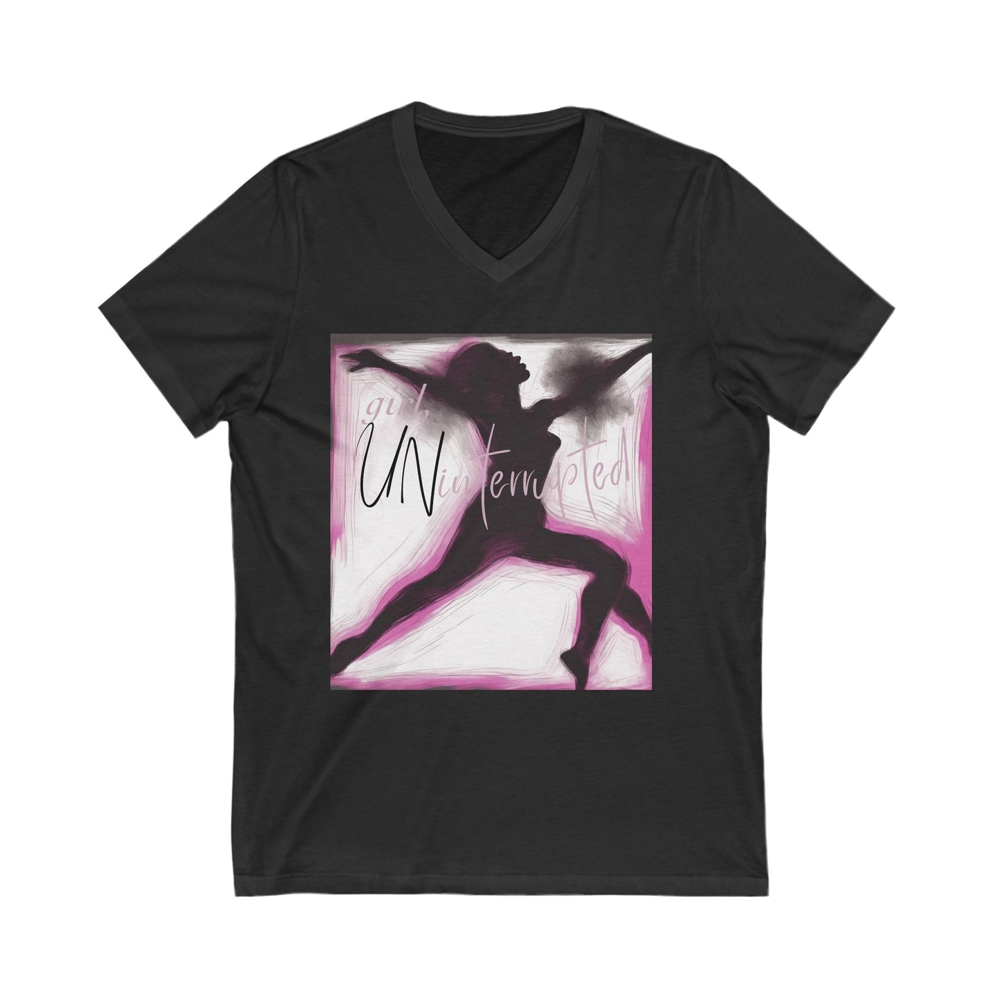 girl, UN-interrupted V Neck T-Shirt