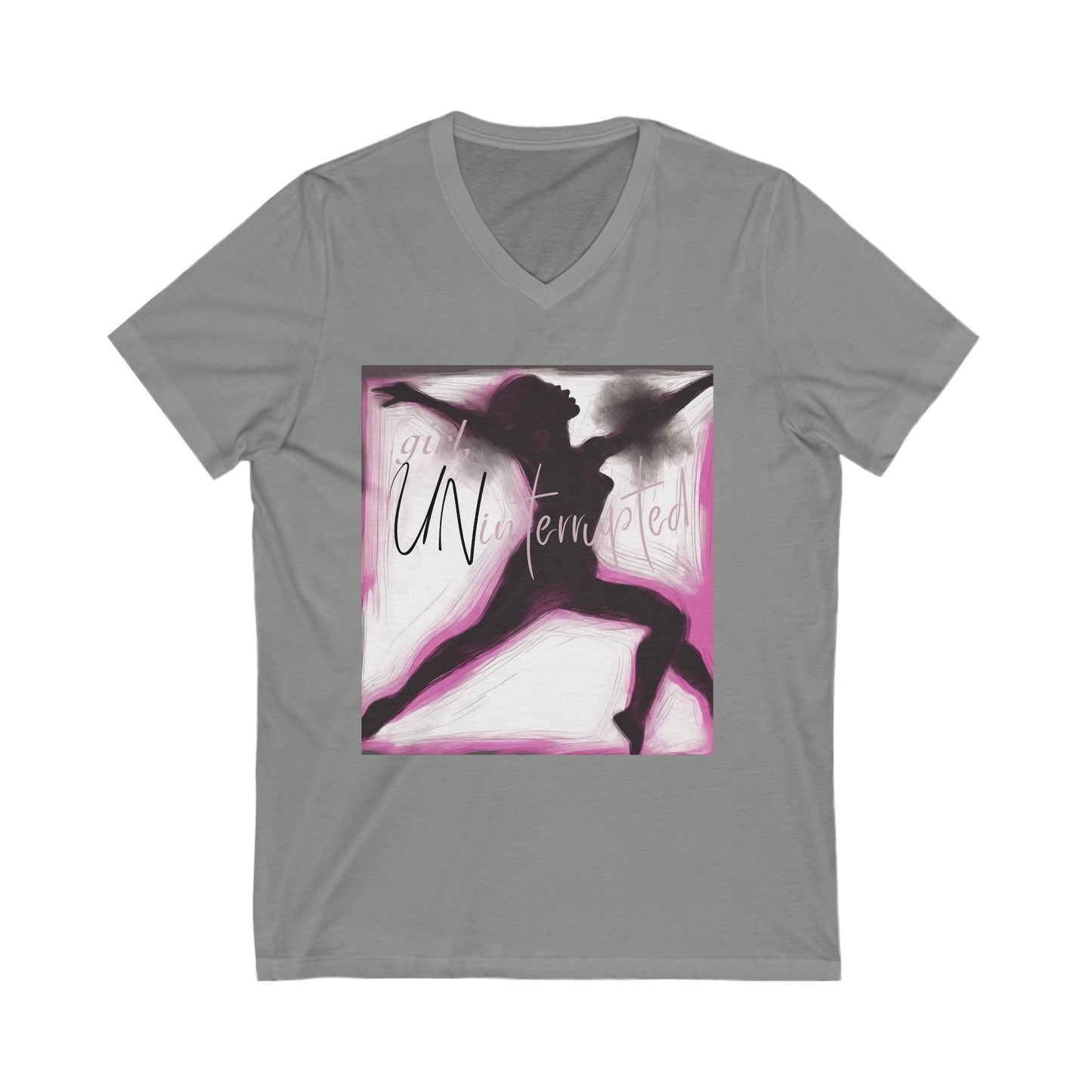 girl, UN-interrupted V Neck T-Shirt