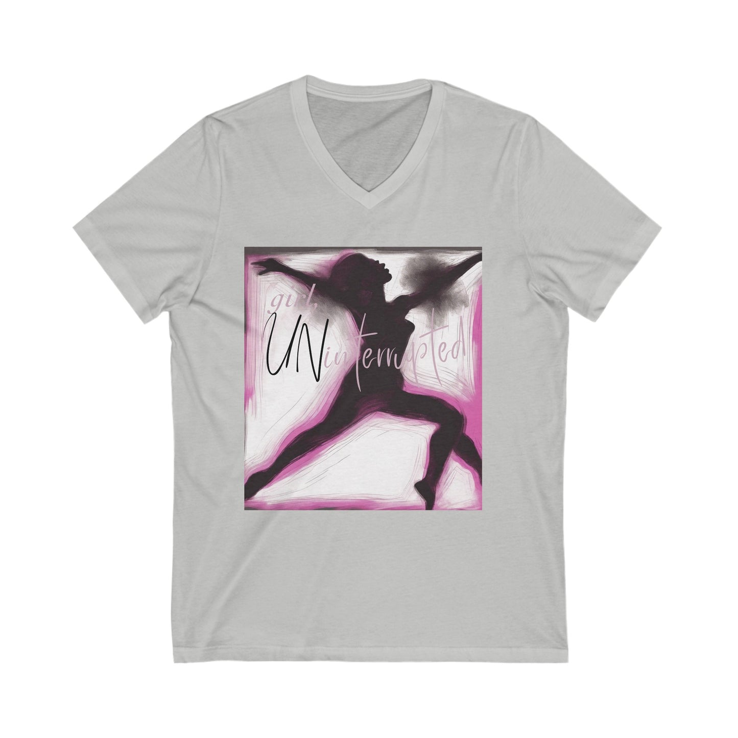 girl, UN-interrupted V Neck T-Shirt