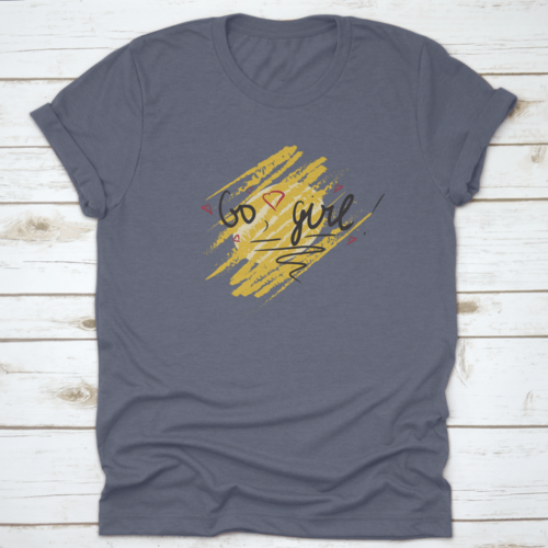 Girl Vector Text, Feminism Slogan. Black Lettering On Yellow Texture