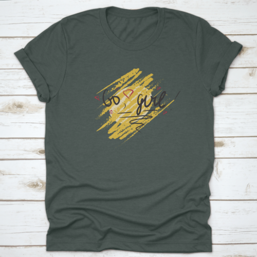 Girl Vector Text, Feminism Slogan. Black Lettering On Yellow Texture