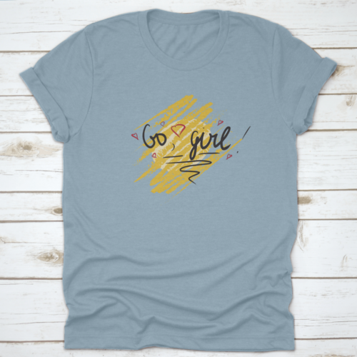 Girl Vector Text, Feminism Slogan. Black Lettering On Yellow Texture