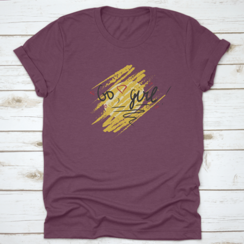 Girl Vector Text, Feminism Slogan. Black Lettering On Yellow Texture