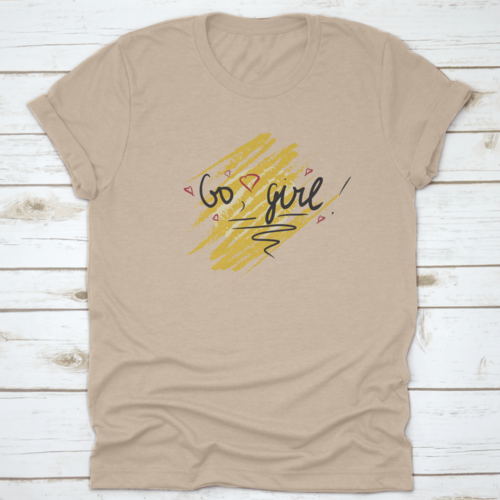 Girl Vector Text, Feminism Slogan. Black Lettering On Yellow Texture