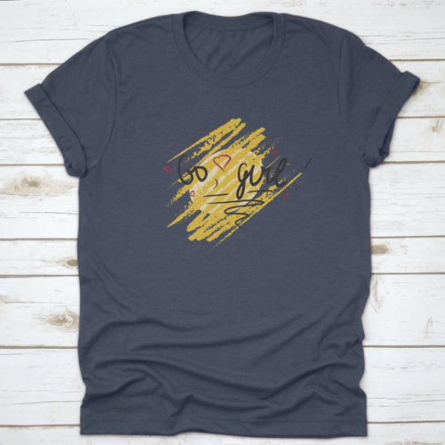Girl Vector Text, Feminism Slogan. Black Lettering On Yellow Texture