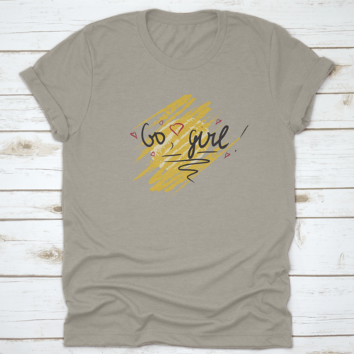 Girl Vector Text, Feminism Slogan. Black Lettering On Yellow Texture