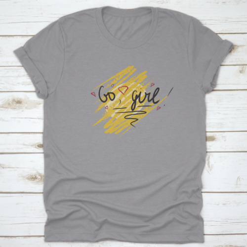 Girl Vector Text, Feminism Slogan. Black Lettering On Yellow Texture