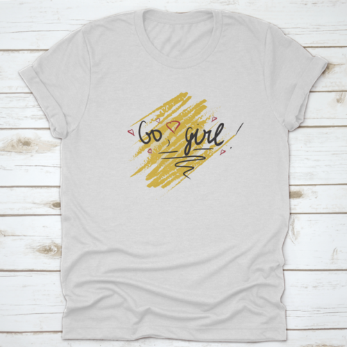 Girl Vector Text, Feminism Slogan. Black Lettering On Yellow Texture