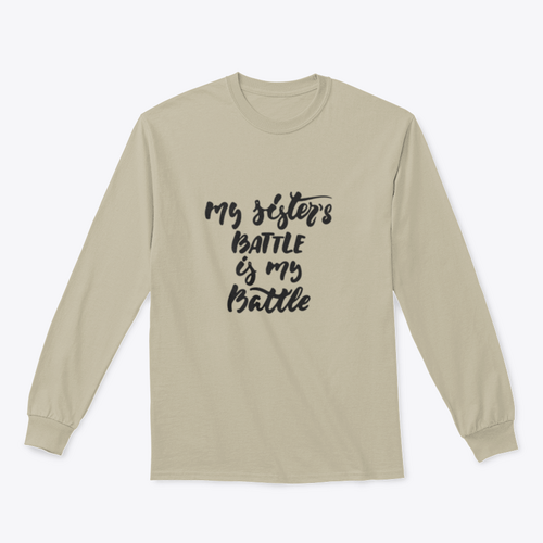 My Sister'S Battle Is My Battle - Hand Drawn October Breast Cancer