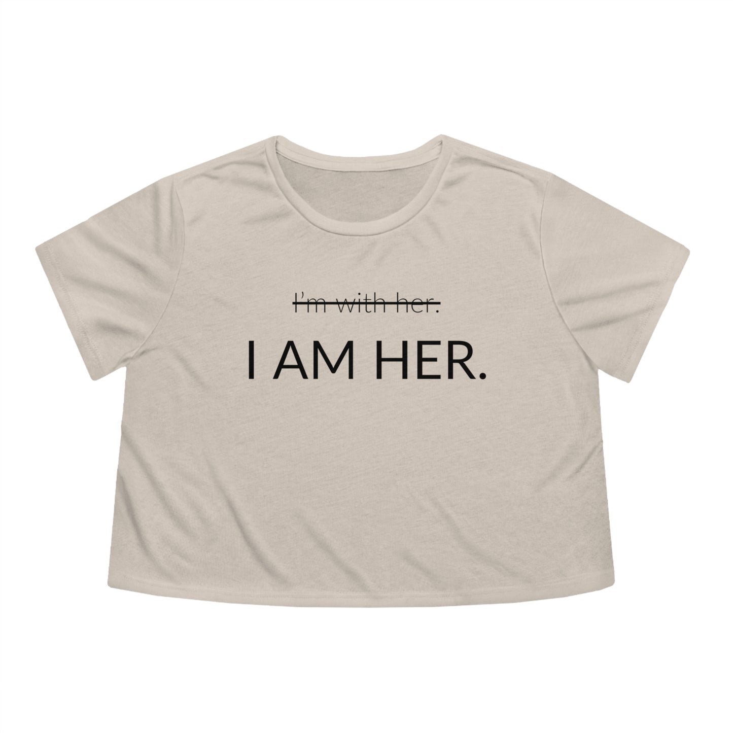 I AM HER Flowy Cropped Tee