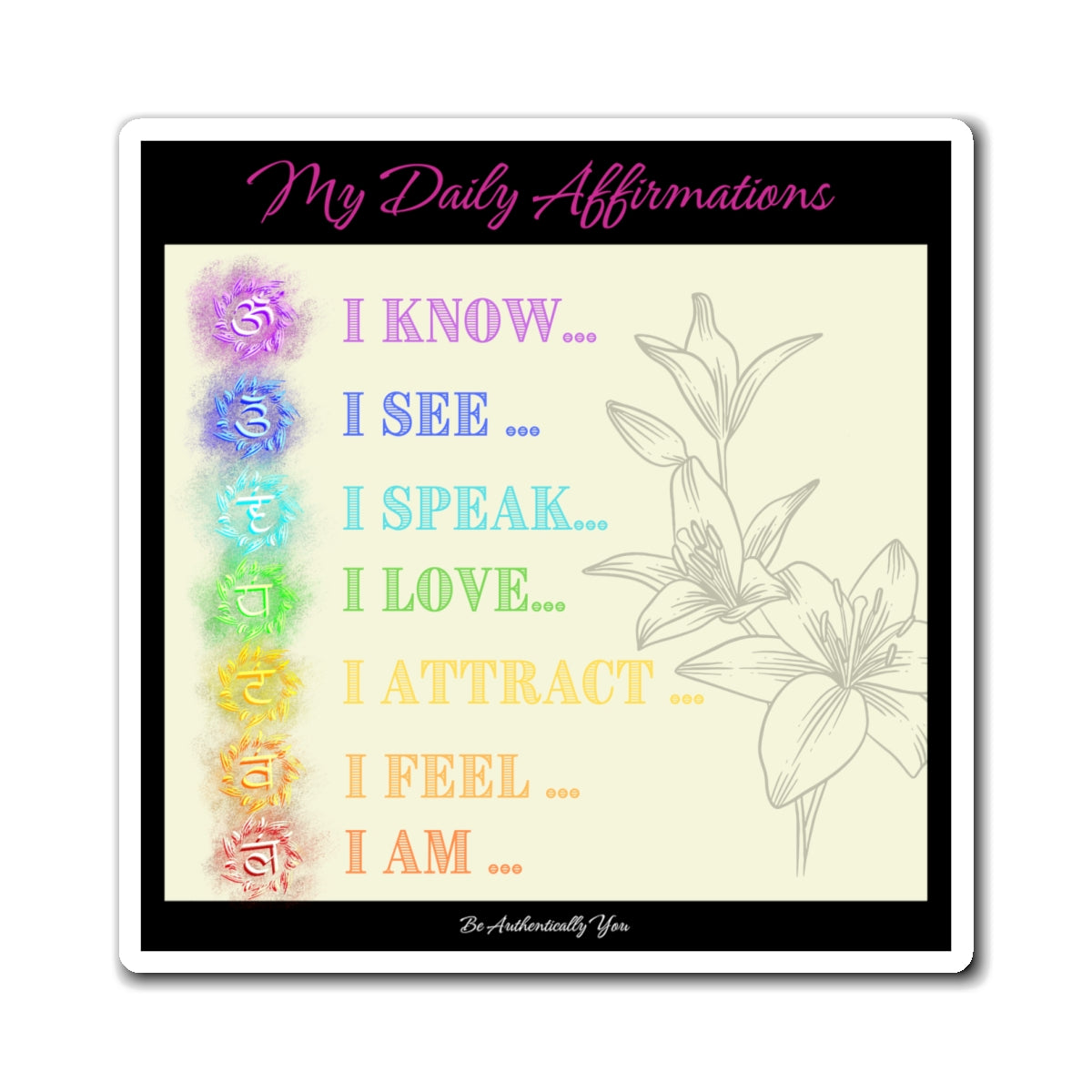 Chakra Affirmation Magnet