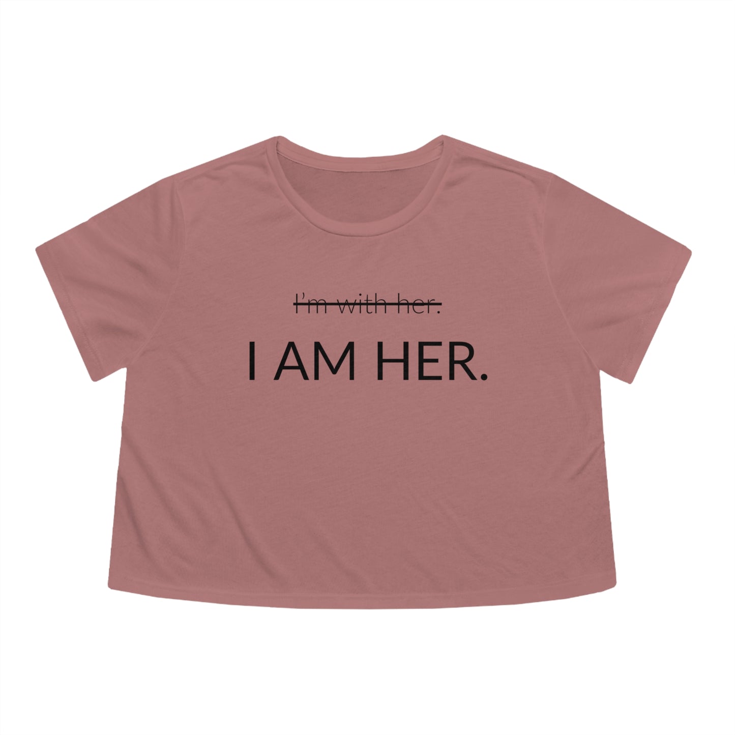 I AM HER Flowy Cropped Tee