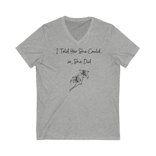 I told her she could, so she did V-Neck Tee