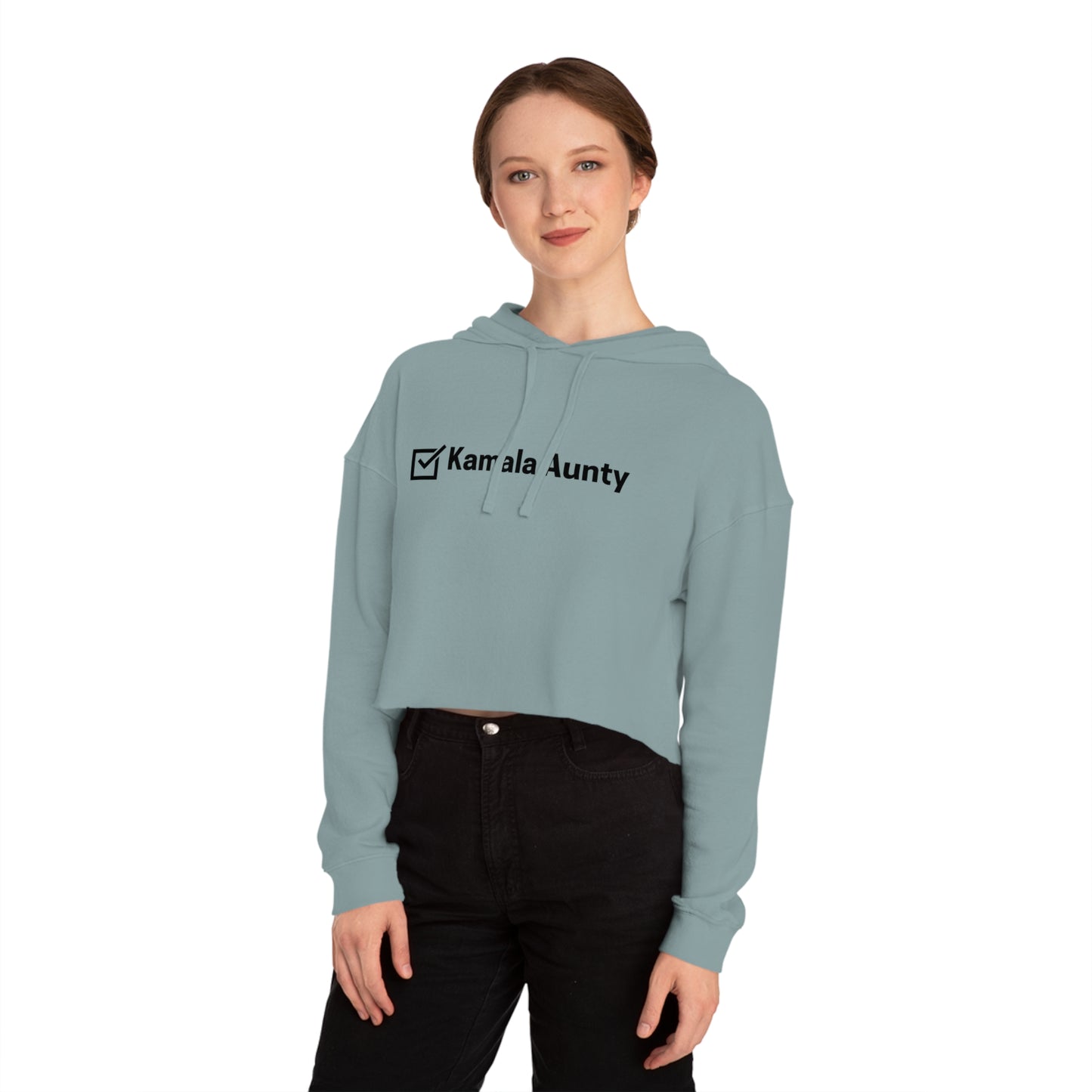 Kamala Aunty -2024 Election Collection - Women's Cropped Hooded Sweatshirt