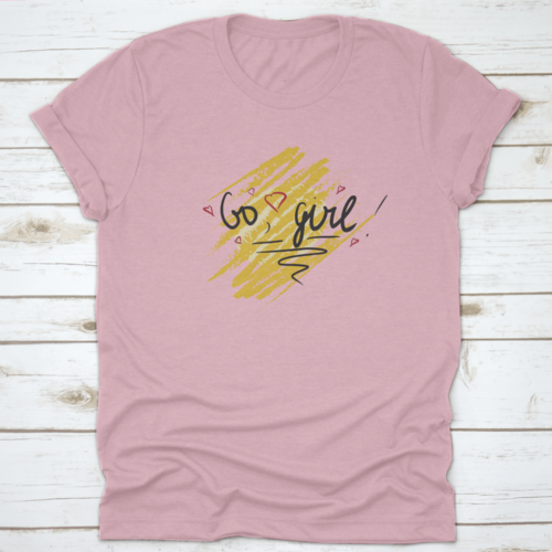 Girl Vector Text, Feminism Slogan. Black Lettering On Yellow Texture